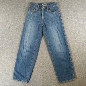 Levis Jeans Womens 24 Baggy Dad Blue Mid Rise Straight Leg Waterless